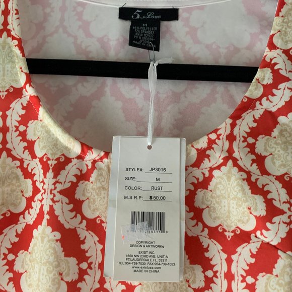 5th & Love Sleeveless Damask Pattern Shift Dress M - Picture 7 of 10